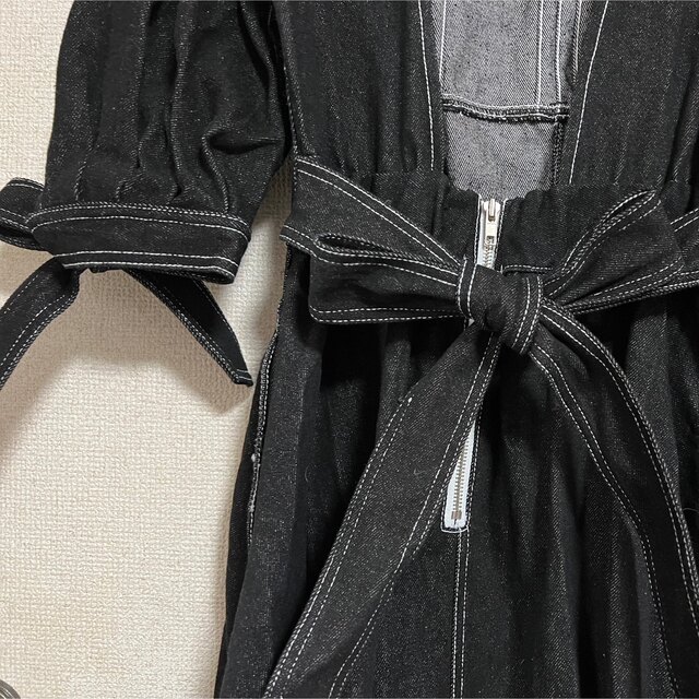 lilLilly - lilLilly バックリボンデニムパフドレス ブラックの通販 by natsu'ショップ｜リルリリーならラクマ