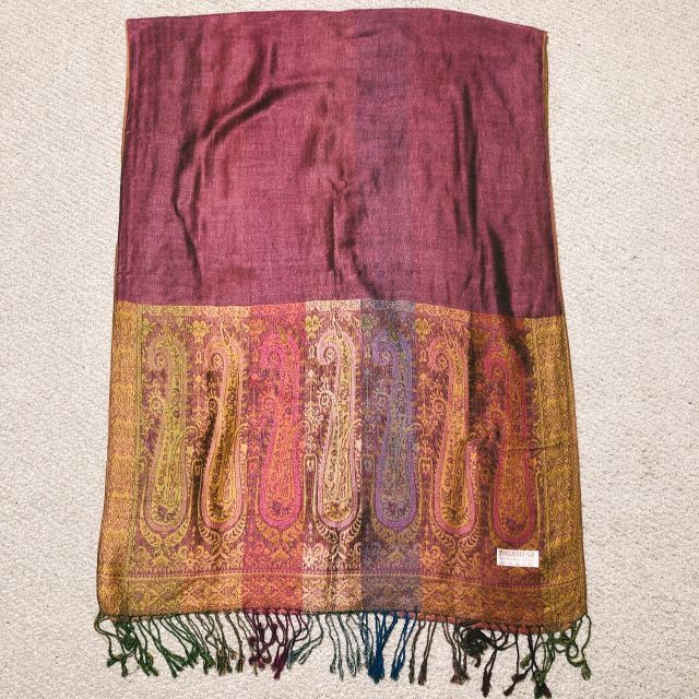 パシュミナ シルク 大判ストール/pashmina 70％ silk 30％