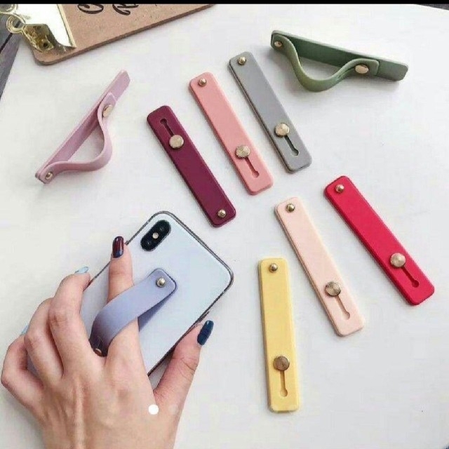 新品■スライド式スマホバンド■ホワイト スマホ/家電/カメラのスマホアクセサリー(iPhoneケース)の商品写真