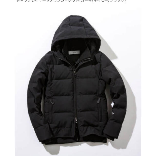 AKM(エイケイエム)の【新品未使用】AKM スタンドネックレイヤードダウンジャケット　M ブラック メンズのジャケット/アウター(ダウンジャケット)の商品写真