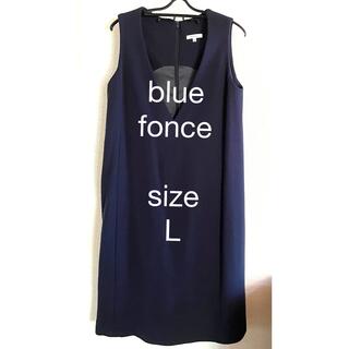 ロートレアモン(LAUTREAMONT)のブルーフォンセ blue fonce ジャンパースカート ネイビー Lサイズ(ひざ丈スカート)
