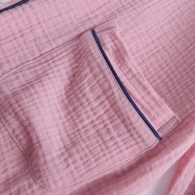 レディース春夏ダブルガーゼ綿100コットン敏感肌ルームウェアパジャマ寝間着 レディースのルームウェア/パジャマ(ルームウェア)の商品写真