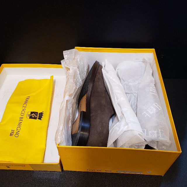 フランチェスコベニーニョ（Francesco Benigno）革靴 茶 7.5 メンズの靴/シューズ(ドレス/ビジネス)の商品写真