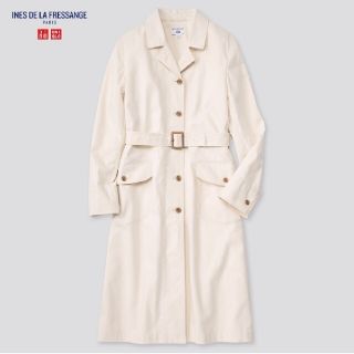 ユニクロ(UNIQLO)のイネスコラボ　コットンロングコート　Mサイズ(ステンカラーコート)