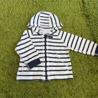 プチバトー(PETIT BATEAU)のプチバトー　ボーダーパーカー(カーディガン/ボレロ)