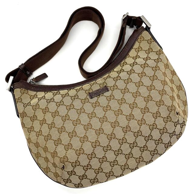 美品❤️鑑定済!GUCCI グッチ GGキャンバス ショルダーバッグ ブラウン-
