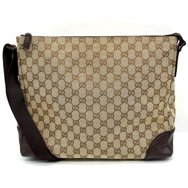 美品❤️鑑定済!GUCCI グッチ GGキャンバス ショルダーバッグ ブラウン-