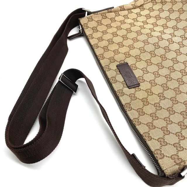 美品❤️鑑定済!GUCCI グッチ GGキャンバス ショルダーバッグ ブラウン-