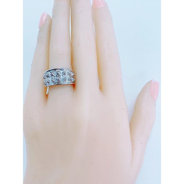 ★0.35ct★✨ダイヤモンドK18モチーフパヴェリング指輪12号K18