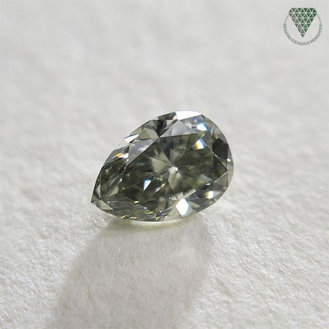 0.135 ct F.GRAY - GREEN 天然 グレー グリーン ダイヤ レディースのアクセサリー(リング(指輪))の商品写真