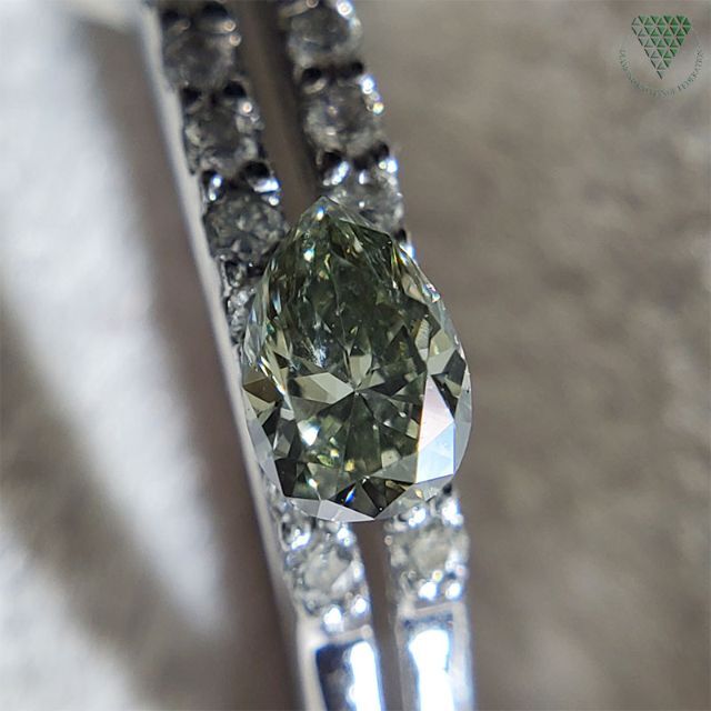 0.135 ct F.GRAY - GREEN 天然 グレー グリーン ダイヤ レディースのアクセサリー(リング(指輪))の商品写真