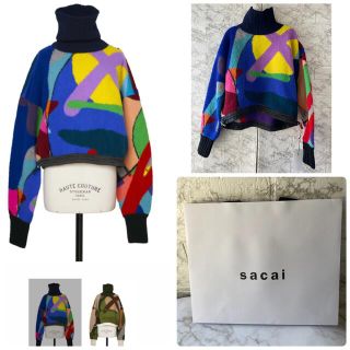 サカイ(sacai)のsacai×KAWS 2021AWニット サカイ カウズ コラボ　マルチカラー(ニット/セーター)