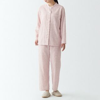 ムジルシリョウヒン(MUJI (無印良品))の■新品■ 無印良品 脇に縫い目のない二重ガーゼスタンドカラーパジャマ／Ｌ～XL(パジャマ)