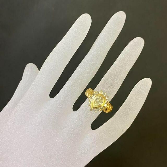 K18 ペアシェイプ 大粒ダイヤモンドリング　0.98ct 　サイズ12号 レディースのアクセサリー(リング(指輪))の商品写真