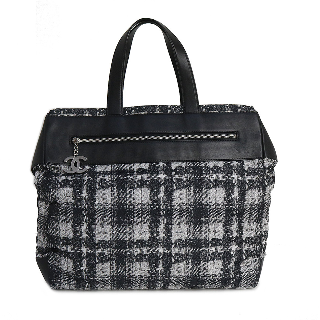 CHANEL - シャネル CHANEL ツイードプリント ナイロン トートバッグ（中古）