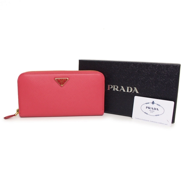 PRADA(プラダ)のプラダ サフィアーノ トライアングル 三角ロゴプレート 長財布（未使用　展示品） レディースのファッション小物(財布)の商品写真