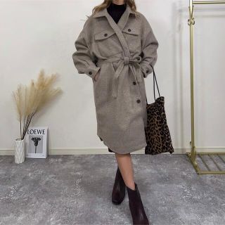 フェイクウールオーバーサイズシャツジャケットの通販 by ぽぽぽ's ...