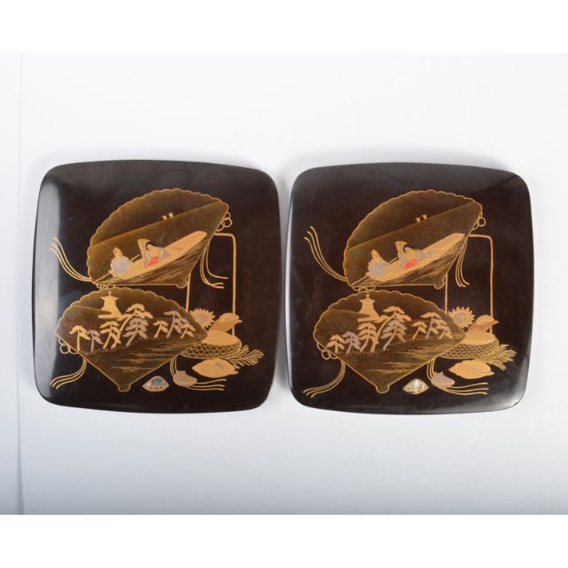 時代漆塗 山水人物螺鈿蒔絵 四段六五重箱 時代箱付 V R4269Cの 時代漆塗 山水人物螺鈿蒔絵 四段六五重箱 時代箱付 V R4269Cの