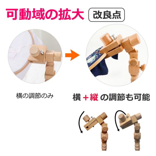 【改良版】木製 刺繍枠 スタンド クロスステッチ 手芸用品 刺繍台 2