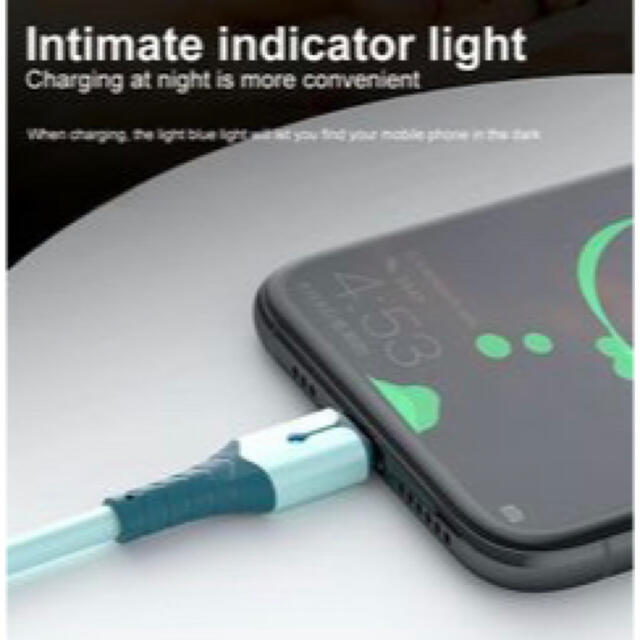 iPhone(アイフォーン)のiPhone用充電器　ライトニングケーブル(グリーン)　0.25m スマホ/家電/カメラのスマートフォン/携帯電話(バッテリー/充電器)の商品写真