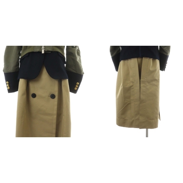 ざいます sacai ツイード&ナイロン レイヤードコート Q5SRl