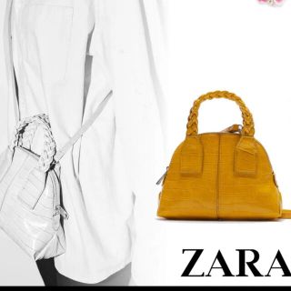 ザラ(ZARA)のZARA人気バッグ✨ミニボストンショルダーバッグ　イエロー(ショルダーバッグ)