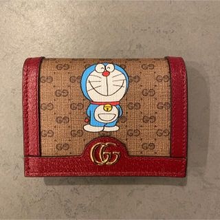 グッチ(Gucci)のGUCCI グッチ　ドラえもん　ミニウォレット　財布　ベージュ　赤　モノグラム(財布)