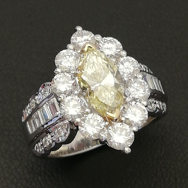 Pt900 & K18✨マーキス1.136ct✨脇ダイヤ1.76ct✨宝石指輪✨ レディースのアクセサリー(リング(指輪))の商品写真