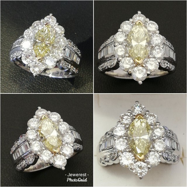 Pt900 & K18✨マーキス1.136ct✨脇ダイヤ1.76ct✨宝石指輪✨ レディースのアクセサリー(リング(指輪))の商品写真