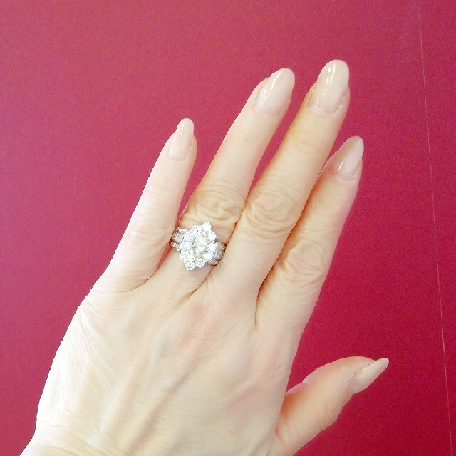 Pt900 & K18✨マーキス1.136ct✨脇ダイヤ1.76ct✨宝石指輪✨ レディースのアクセサリー(リング(指輪))の商品写真