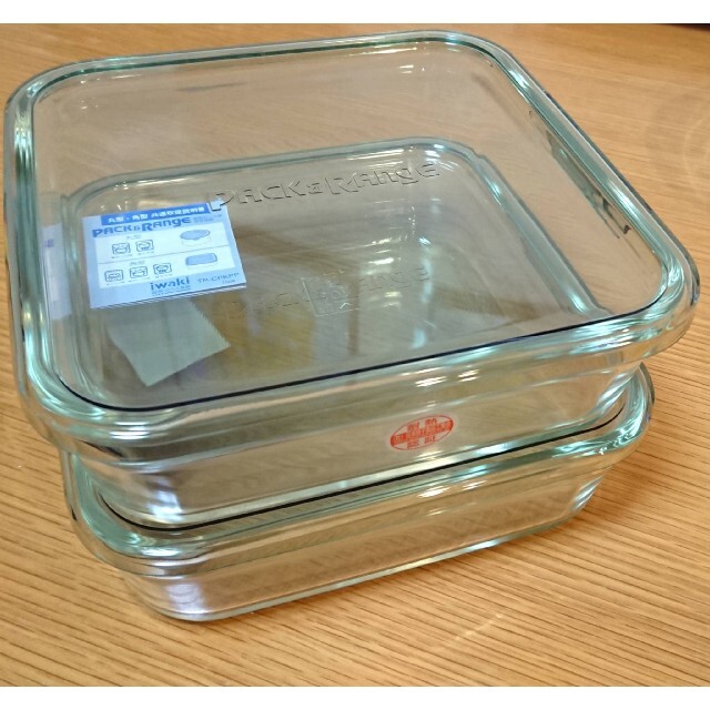 ほぼ新品 iwaki イワキ 耐熱ガラス 保存容器 保存  角型 丸型 ９点 インテリア/住まい/日用品のキッチン/食器(容器)の商品写真