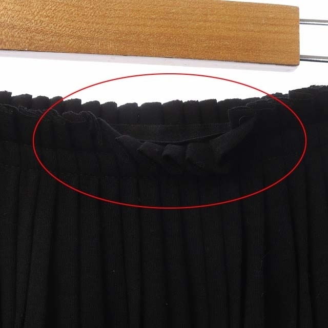 ATON(エイトン)のエイトン WOOL PLAIN JERSEY スカート ロング プリーツ 1 黒 レディースのスカート(ロングスカート)の商品写真