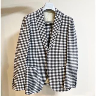 セヴィルロウ(Savile Row)の大幅値下げ中【美品】RICHARDJAMES白ネイビーギンガムチェックジャケット(テーラードジャケット)