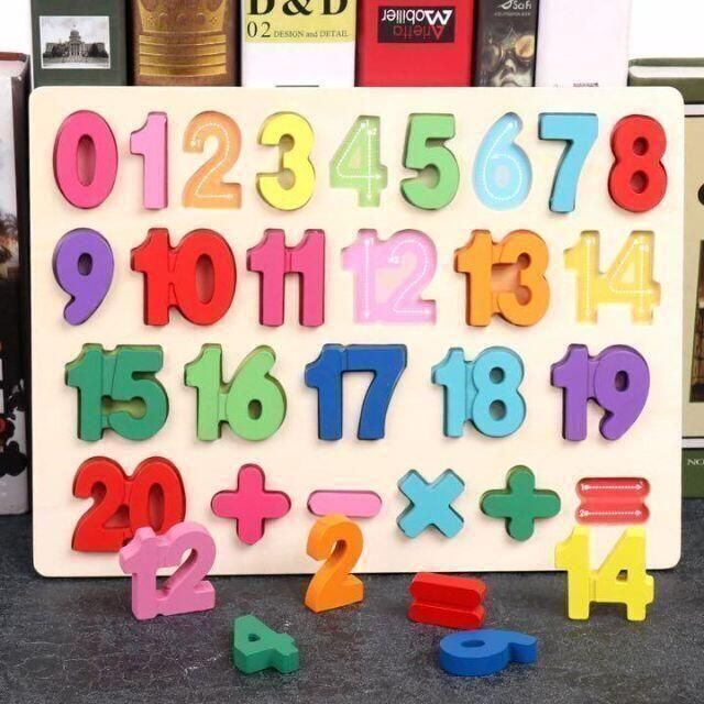 数字 パズル 木製 知育パズル 知育玩具 おもちゃ 子ども 積み木 カラフル キッズ/ベビー/マタニティのおもちゃ(知育玩具)の商品写真