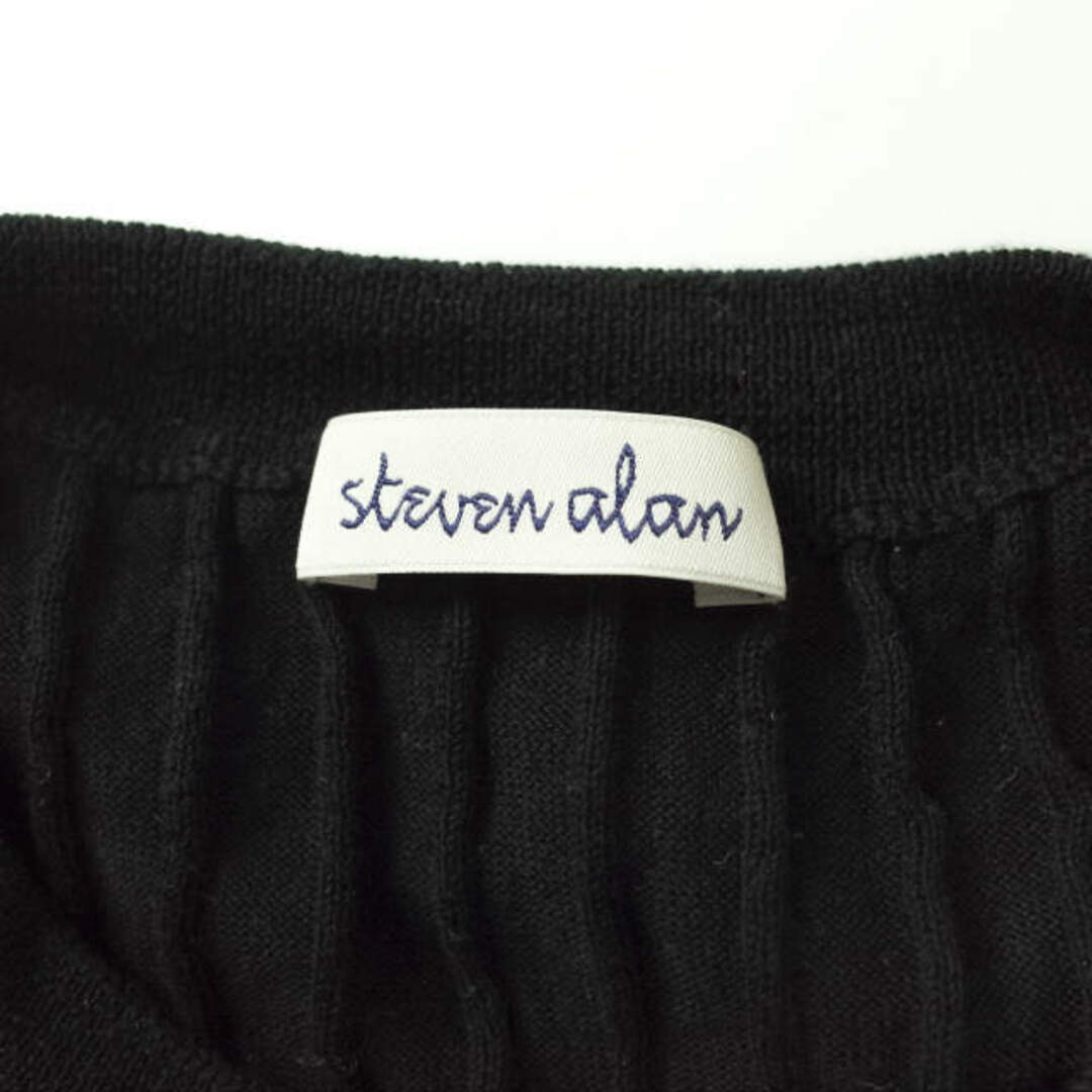 steven alan(スティーブンアラン)のSteven Alan スティーブンアラン リブ編みショートスリーブコットンニット 8218-106-0105 フリー ブラック セーター 半袖 クルーネック プルオーバー トップス【中古】【Steven Alan】 レディースのトップス(ニット/セーター)の商品写真