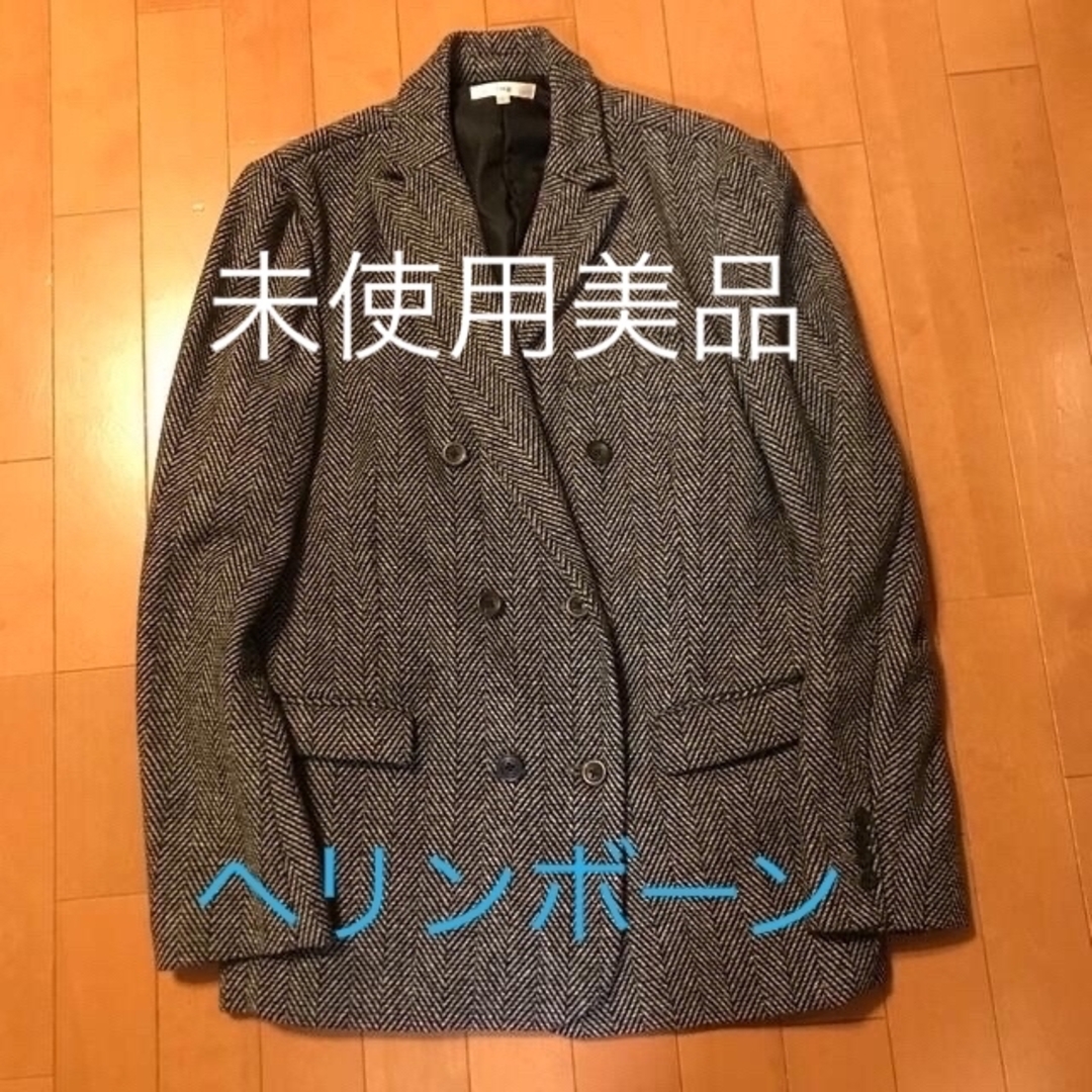 ダブルジャケット　ヘリンボーン柄　厚手スーツ　M〜Lサイズ