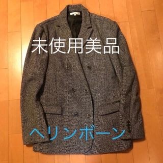 タカキュー(TAKA-Q)のダブルジャケット　ヘリンボーン柄　厚手スーツ　M〜Lサイズ(テーラードジャケット)