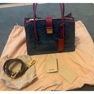 miumiu デニムマドラス ショルダーハンドバッグ
