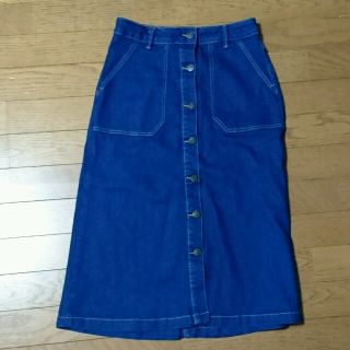 ザラ(ZARA)の【marina様専用】未使用 ZARA フロントボタンデニムスカート(ひざ丈スカート)