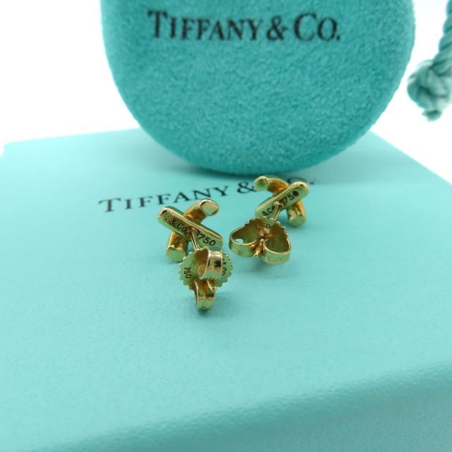 Tiffany & Co.(ティファニー)の希少 美品 ティファニー ゴールド クロス キス ピアス CG33 レディースのアクセサリー(ピアス)の商品写真