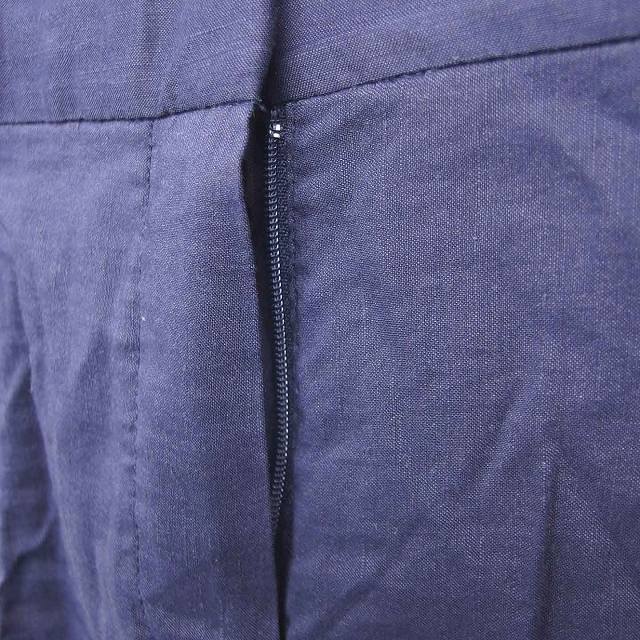 theory(セオリー)のセオリー ワイド ガウチョ センタープレス パンツ ジップフライ 麻 0 紺 レディースのパンツ(その他)の商品写真