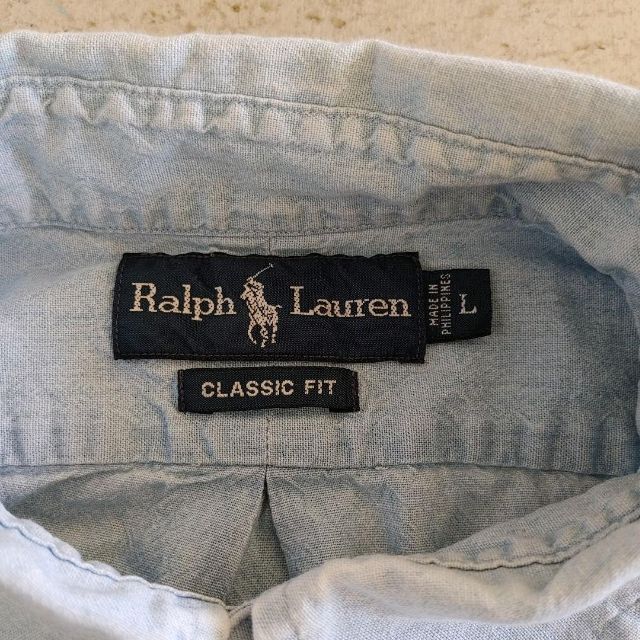 POLO RALPH LAUREN(ポロラルフローレン)のポロラルフローレン　シャンブレーシャツ　デニムシャツ　L メンズのトップス(シャツ)の商品写真