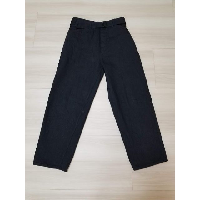 22SS COMOLI BLACK DENIM BELTED PANTS