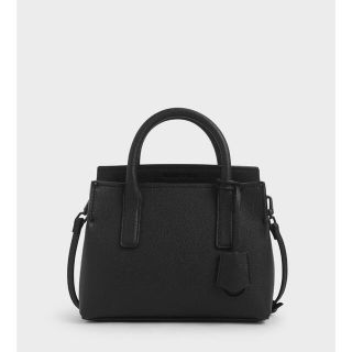 チャールズアンドキース(Charles and Keith)のCHARLES&KEITH ストラクチャード ダブルトップハンドルトート(ショルダーバッグ)