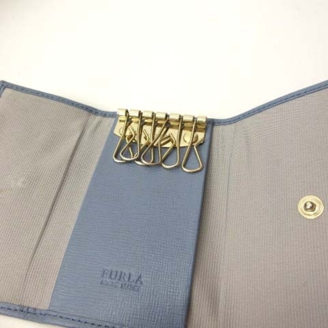 Furla(フルラ)のフルラ FURLA キーケース 6連 レザー 皮革製 ゴールドロゴ ブルーグレー レディースのファッション小物(キーケース)の商品写真