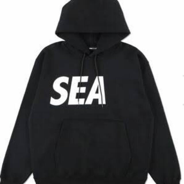 SEA HOODIE BLACK-WHITE SEA-21A-01 Lサイズ