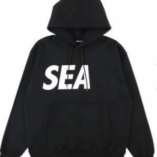 SEA HOODIE BLACK-WHITE SEA-21A-01 Lサイズ(パーカー)