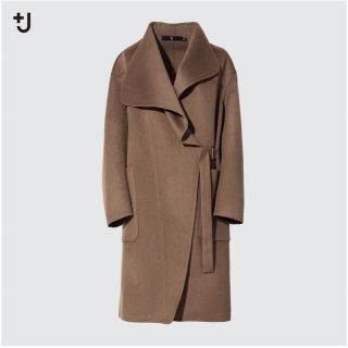 ユニクロ(UNIQLO)のカシミヤブレンドノーカラーコート　M ユニクロ　+J(ロングコート)