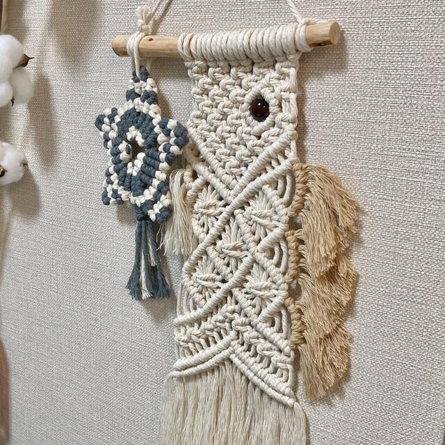 macramé✳︎マクラメ編み　こいのぼりタペストリー　流木　STAR付✴︎ ハンドメイドのインテリア/家具(インテリア雑貨)の商品写真