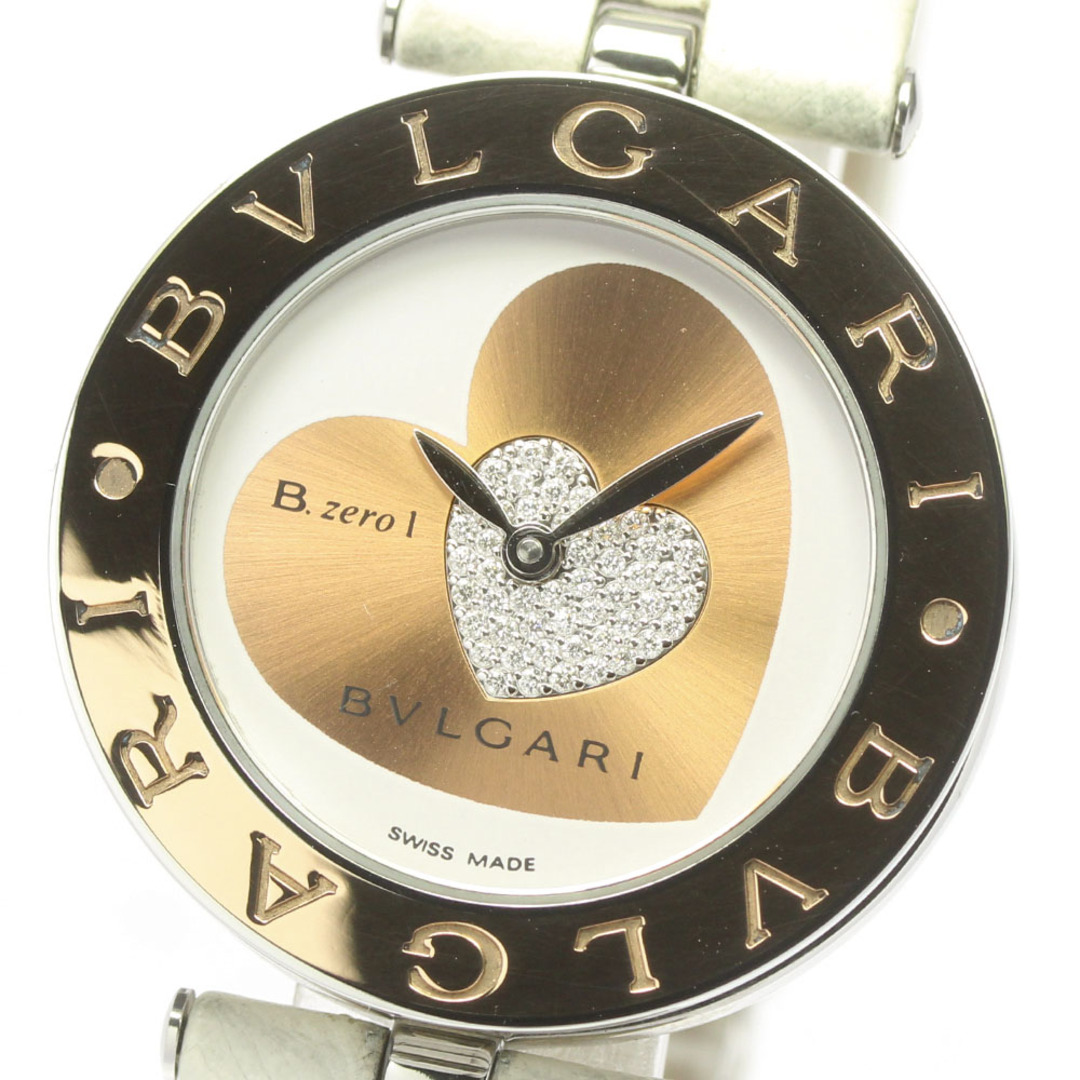 ☆良品★内箱・保証書付き【BVLGARI】ブルガリ B.zero1 ダブルハート BZP30S クォーツ レディース【ev20】軽いダメージ針